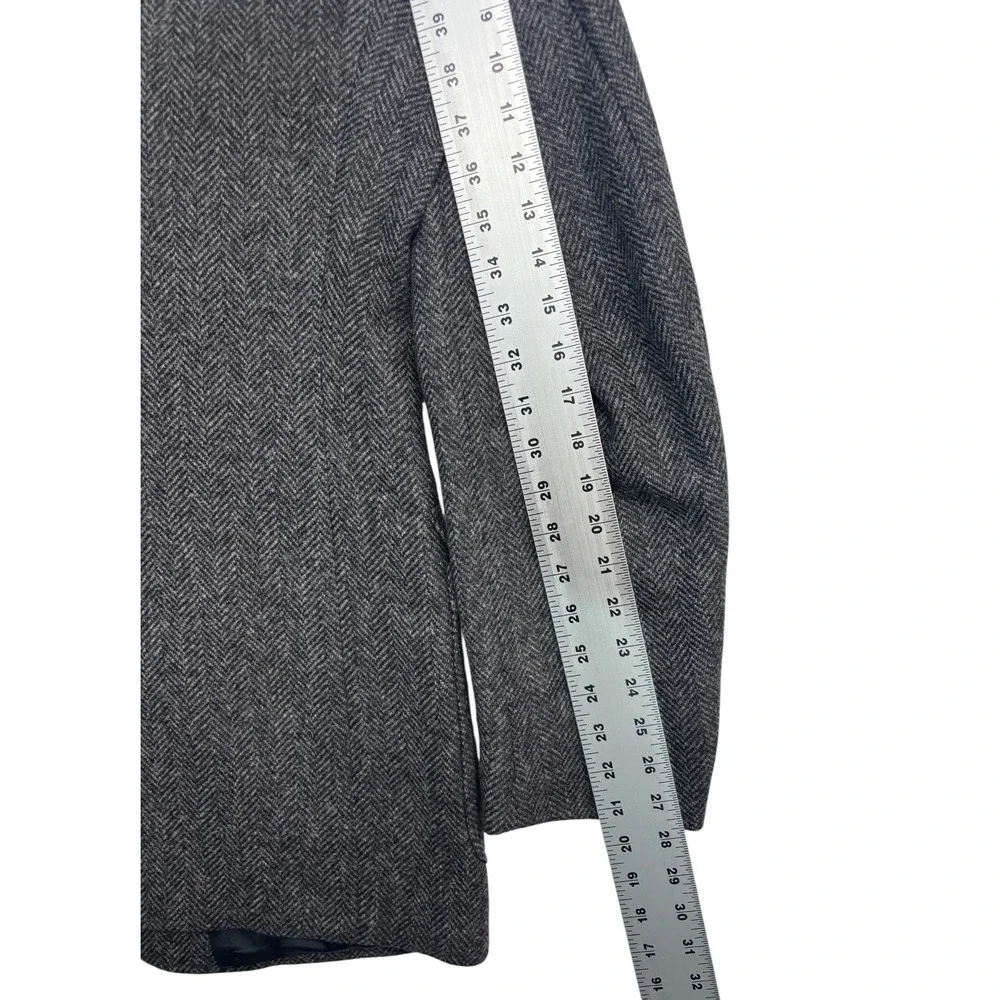vtg Gray Herringbone Tweed 40L Blazer Jacket Sport Suit Coat 100% Wool USA